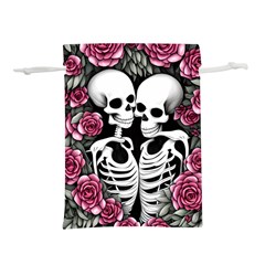 black and white rose sugar skull Lightweight Drawstring Pouch (S) from ArtsNow.com Front