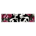 black and white rose sugar skull Banner and Sign 4  x 1 