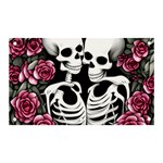 black and white rose sugar skull Banner and Sign 5  x 3 