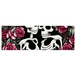 black and white rose sugar skull Banner and Sign 12  x 4 