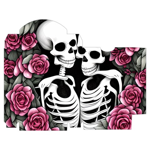 black and white rose sugar skull Playing Cards Single Design (Rectangle) with Custom Box from ArtsNow.com Poker Box