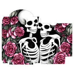 black and white rose sugar skull Playing Cards Single Design (Rectangle) with Custom Box from ArtsNow.com Poker Box