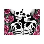 black and white rose sugar skull One Side Premium Plush Fleece Blanket (Mini)