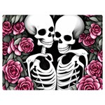 black and white rose sugar skull Premium Plush Fleece Blanket (Extra Small)