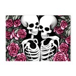 black and white rose sugar skull Crystal Sticker (A4)