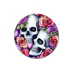 Floral Skeletons Magnet 3  (Round)