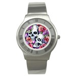 Floral Skeletons Stainless Steel Watch