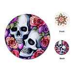 Floral Skeletons Playing Cards Single Design (Round)