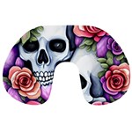 Floral Skeletons Travel Neck Pillow