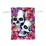 Floral Skeletons Lightweight Drawstring Pouch (M)