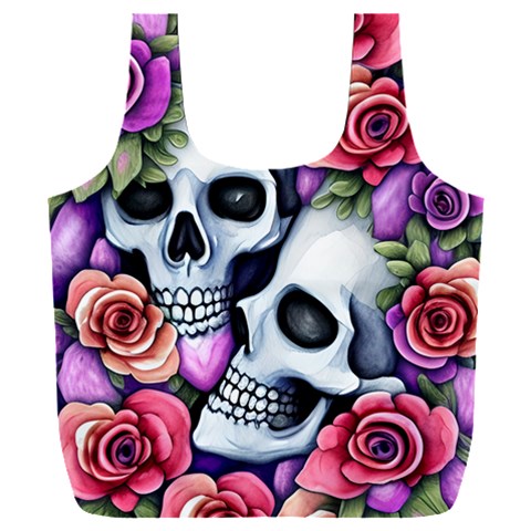Floral Skeletons Full Print Recycle Bag (XXL) from ArtsNow.com Front