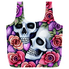 Floral Skeletons Full Print Recycle Bag (XXL) from ArtsNow.com Front
