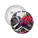 Gothic Floral Skeletons 2.25  Buttons