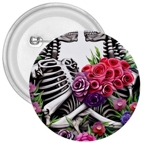 Gothic Floral Skeletons 3  Buttons from ArtsNow.com Front