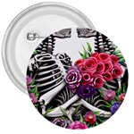 Gothic Floral Skeletons 3  Buttons