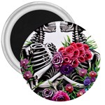 Gothic Floral Skeletons 3  Magnets