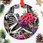 Gothic Floral Skeletons Ornament (Round)