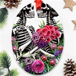 Gothic Floral Skeletons Ornament (Oval)