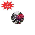 Gothic Floral Skeletons 1  Mini Buttons (100 pack) 