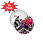 Gothic Floral Skeletons 1.75  Buttons (10 pack)