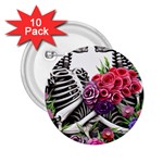 Gothic Floral Skeletons 2.25  Buttons (10 pack) 