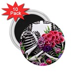 Gothic Floral Skeletons 2.25  Magnets (10 pack) 