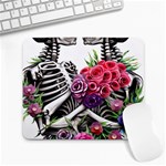 Gothic Floral Skeletons Large Mousepad