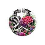 Gothic Floral Skeletons Magnet 3  (Round)