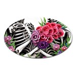 Gothic Floral Skeletons Oval Magnet