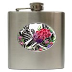 Gothic Floral Skeletons Hip Flask (6 oz)