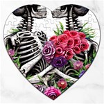 Gothic Floral Skeletons Jigsaw Puzzle (Heart)