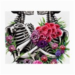 Gothic Floral Skeletons Small Glasses Cloth