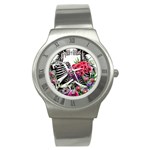 Gothic Floral Skeletons Stainless Steel Watch