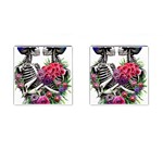 Gothic Floral Skeletons Cufflinks (Square)