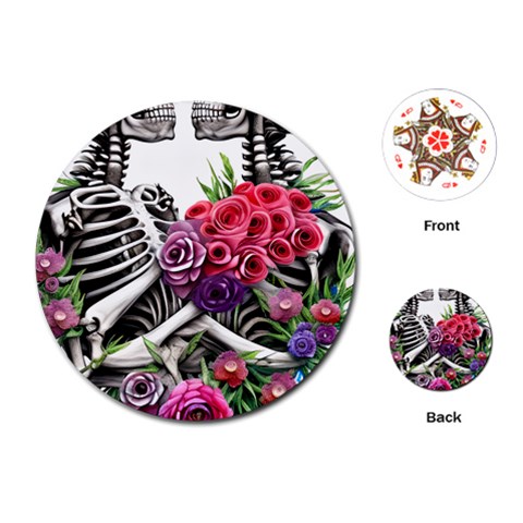 Gothic Floral Skeletons Playing Cards Single Design (Round) from ArtsNow.com Front
