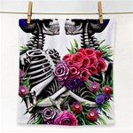 Gothic Floral Skeletons Face Towel