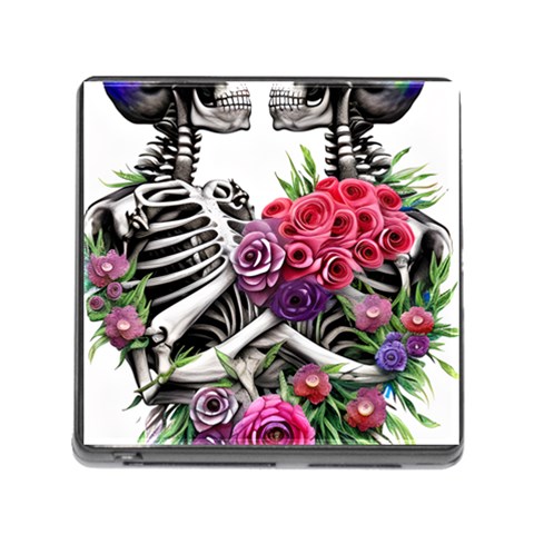 Gothic Floral Skeletons Memory Card Reader (Square 5 Slot) from ArtsNow.com Front