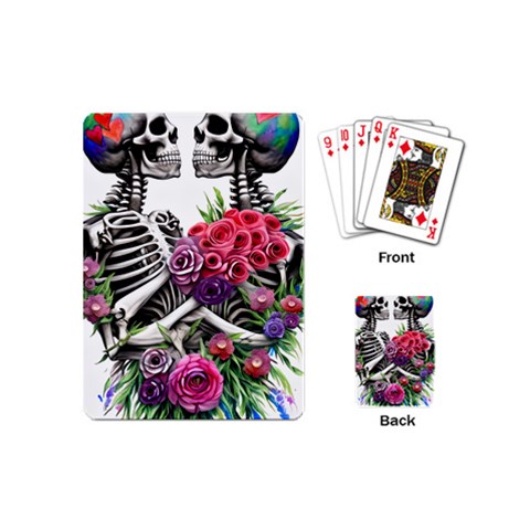 Gothic Floral Skeletons Playing Cards Single Design (Mini) from ArtsNow.com Back