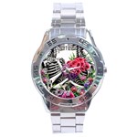 Gothic Floral Skeletons Stainless Steel Analogue Watch