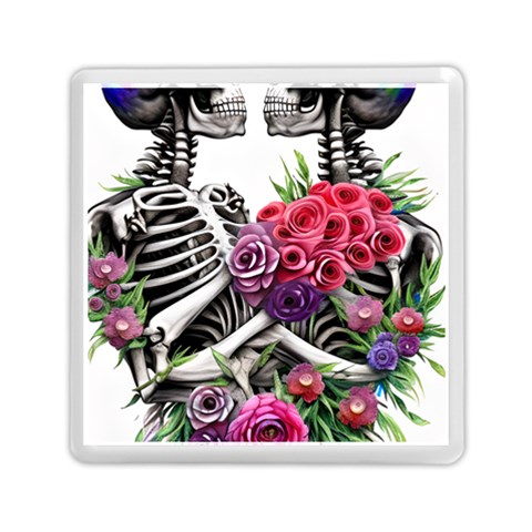 Gothic Floral Skeletons Memory Card Reader (Square) from ArtsNow.com Front
