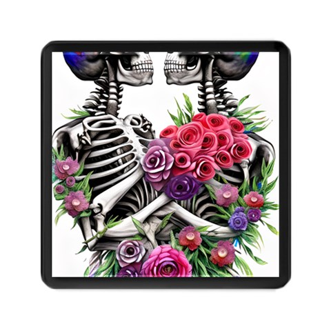 Gothic Floral Skeletons Memory Card Reader (Square) from ArtsNow.com Front