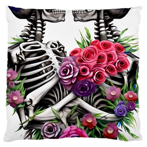 Gothic Floral Skeletons Large Cushion Case (One Side) from ArtsNow.com Front