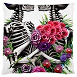 Gothic Floral Skeletons Large Cushion Case (One Side)