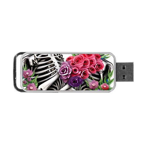 Gothic Floral Skeletons Portable USB Flash (Two Sides) from ArtsNow.com Front