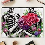 Gothic Floral Skeletons Cosmetic Bag (XXXL)