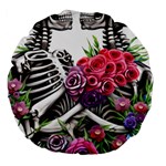 Gothic Floral Skeletons Large 18  Premium Round Cushions