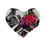 Gothic Floral Skeletons Standard 16  Premium Heart Shape Cushions