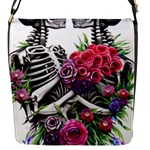 Gothic Floral Skeletons Flap Closure Messenger Bag (S)