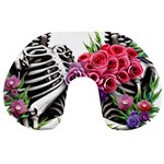 Gothic Floral Skeletons Travel Neck Pillow