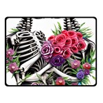 Gothic Floral Skeletons Fleece Blanket (Small)